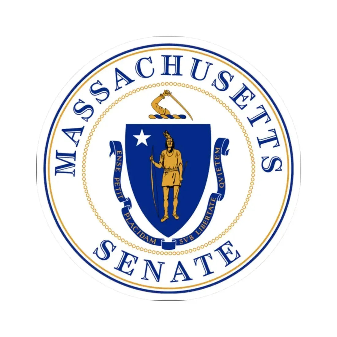 Senate of Massachusetts - STICKER Vinyl Kiss-Cut Decal 2 Inch White - The Sticker Space