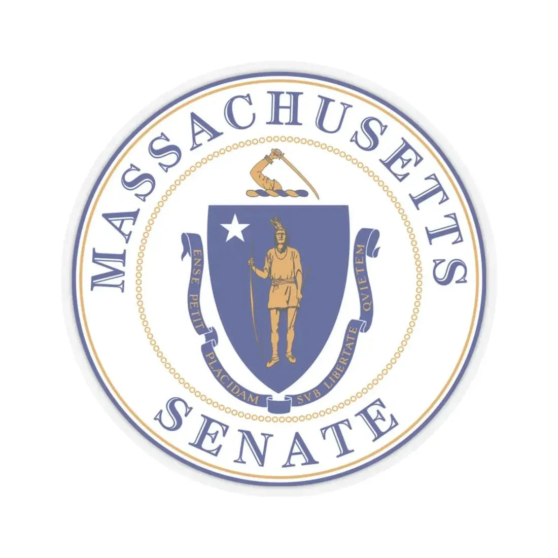 Senate of Massachusetts - STICKER Vinyl Kiss-Cut Decal 3 Inch Transparent - The Sticker Space