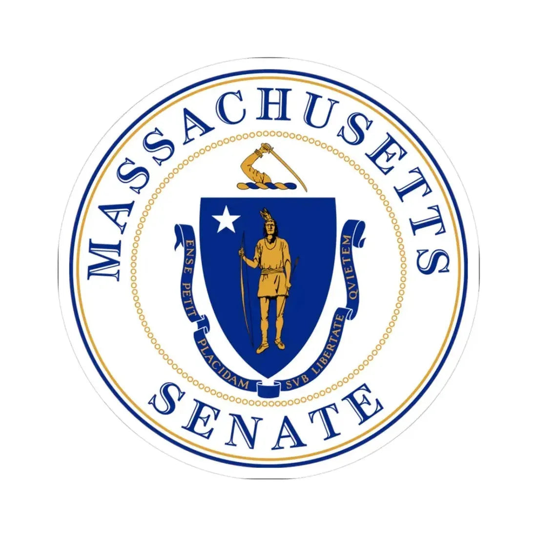 Senate of Massachusetts - STICKER Vinyl Kiss-Cut Decal 3 Inch White - The Sticker Space