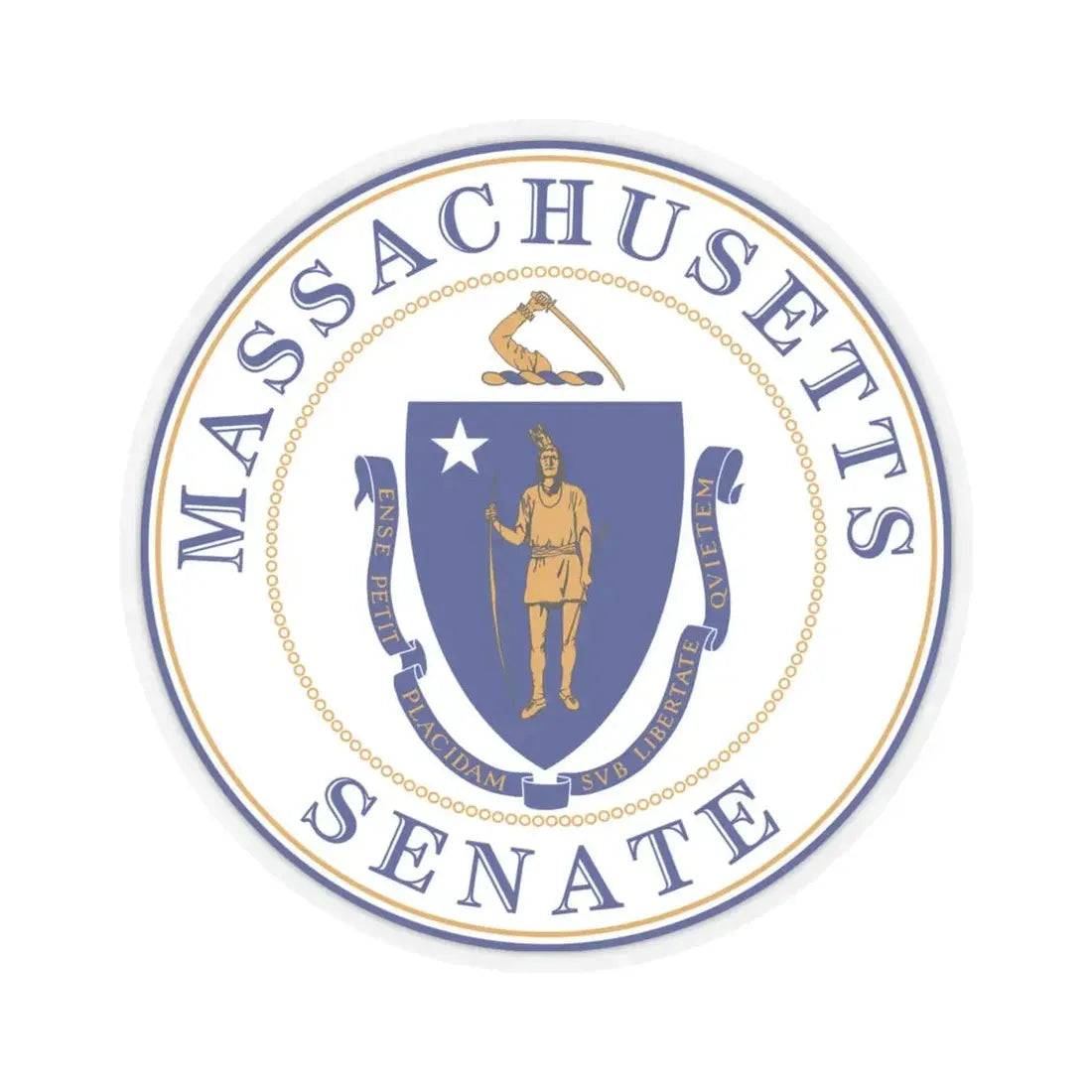 Senate of Massachusetts - STICKER Vinyl Kiss-Cut Decal 4 Inch Transparent - The Sticker Space