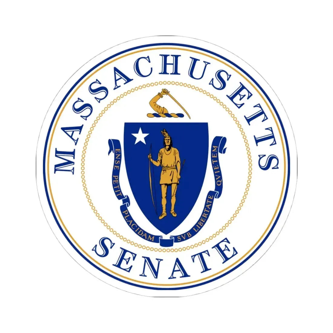 Senate of Massachusetts - STICKER Vinyl Kiss-Cut Decal 4 Inch White - The Sticker Space