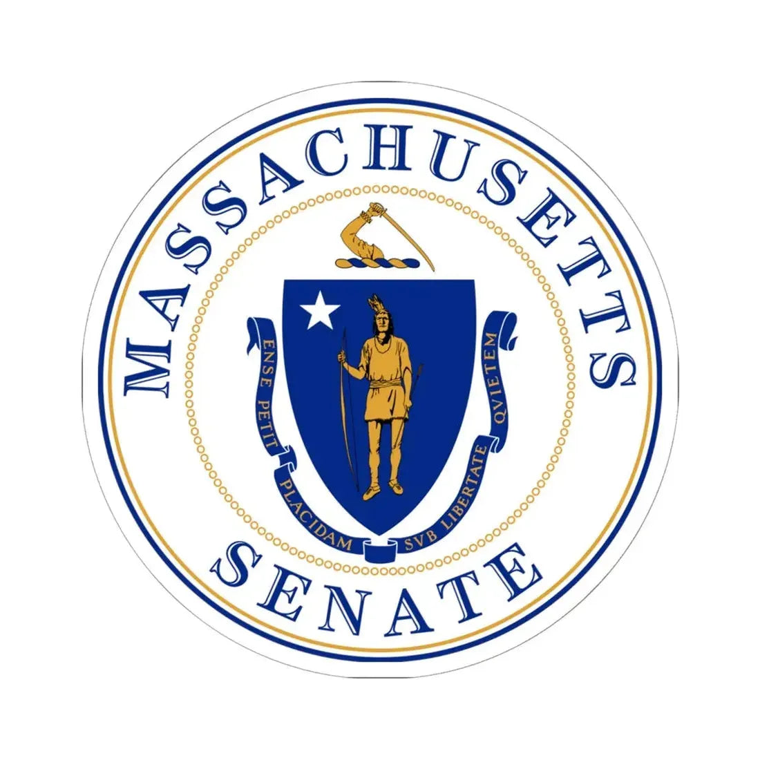 Senate of Massachusetts - STICKER Vinyl Kiss-Cut Decal 6 Inch White - The Sticker Space
