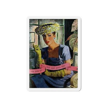 Send In Your Answer, Good Housekeeping, July 1945 (Magazine Illustration) Refrigerator Magnet 3 Inch Die-Cut - The Sticker Space