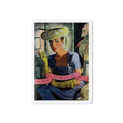 Send In Your Answer, Good Housekeeping, July 1945 (Magazine Illustration) Refrigerator Magnet 4 Inch Die-Cut - The Sticker Space