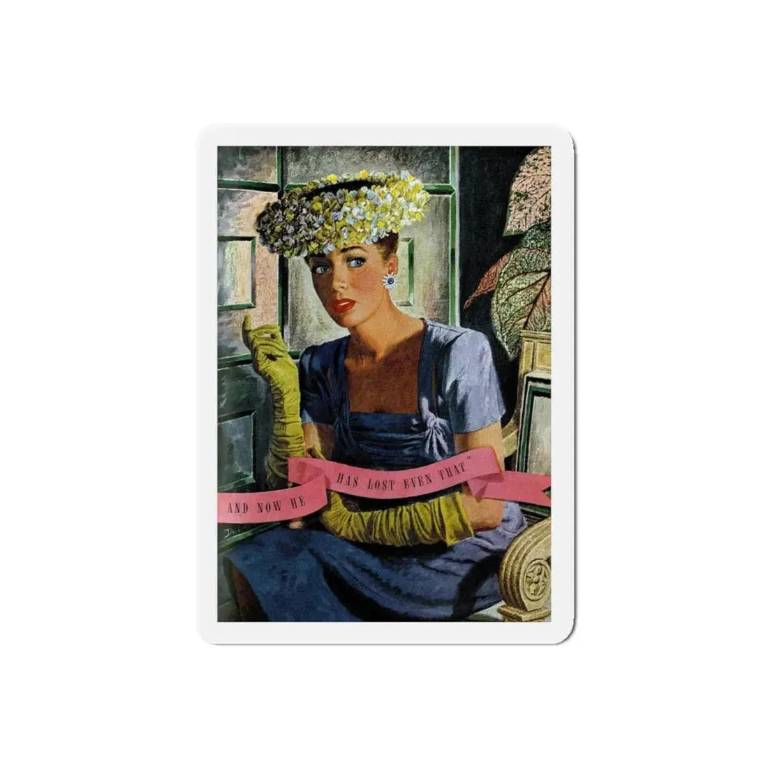 Send In Your Answer, Good Housekeeping, July 1945 (Magazine Illustration) Refrigerator Magnet 5 Inch Die-Cut - The Sticker Space