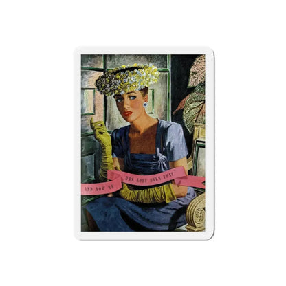 Send In Your Answer, Good Housekeeping, July 1945 (Magazine Illustration) Refrigerator Magnet 5 Inch Die-Cut - The Sticker Space