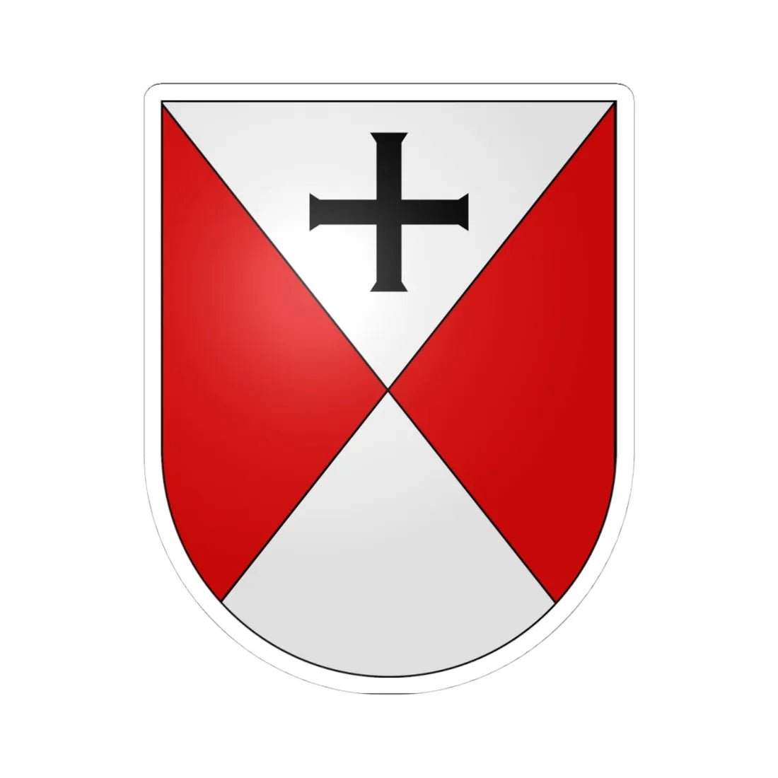 Senèdes-coat of arms (Switzerland) (Coat of Arms) STICKER Vinyl Kiss-Cut Decal 4 Inch White - The Sticker Space