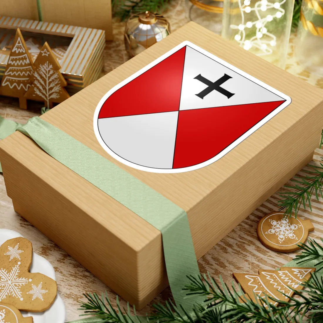 Senèdes-coat of arms (Switzerland) (Coat of Arms) STICKER Vinyl Kiss-Cut Decal - The Sticker Space