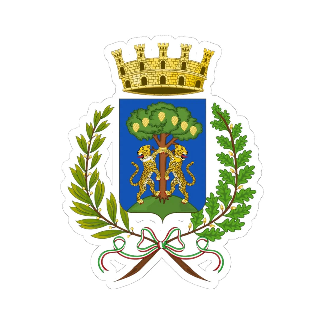 Senigallia-Stemma (Italy) (Coat of Arms) STICKER Vinyl Kiss-Cut Decal 4 Inch White - The Sticker Space