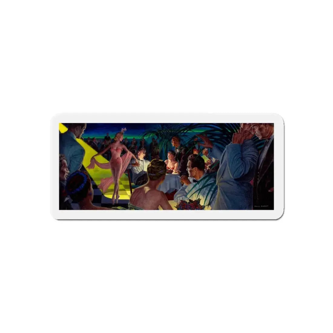 Senorita-Dancer in the Dark, Magazine Illustration (Magazine Illustration) Refrigerator Magnet 3 Inch Die-Cut - The Sticker Space