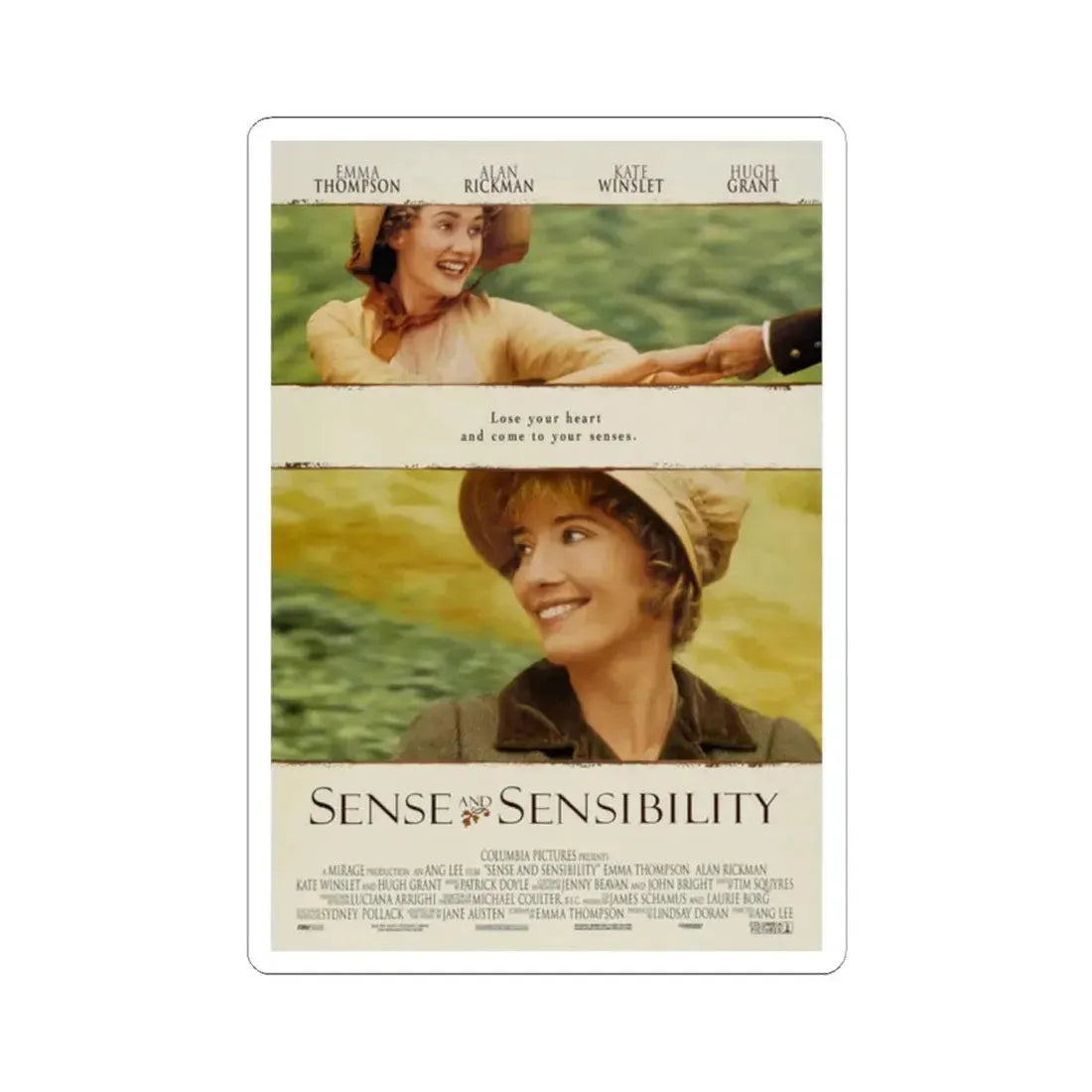Sense And Sensibility 1995 Movie Poster - STICKER Vinyl Kiss-Cut Decal 2 Inch White - The Sticker Space