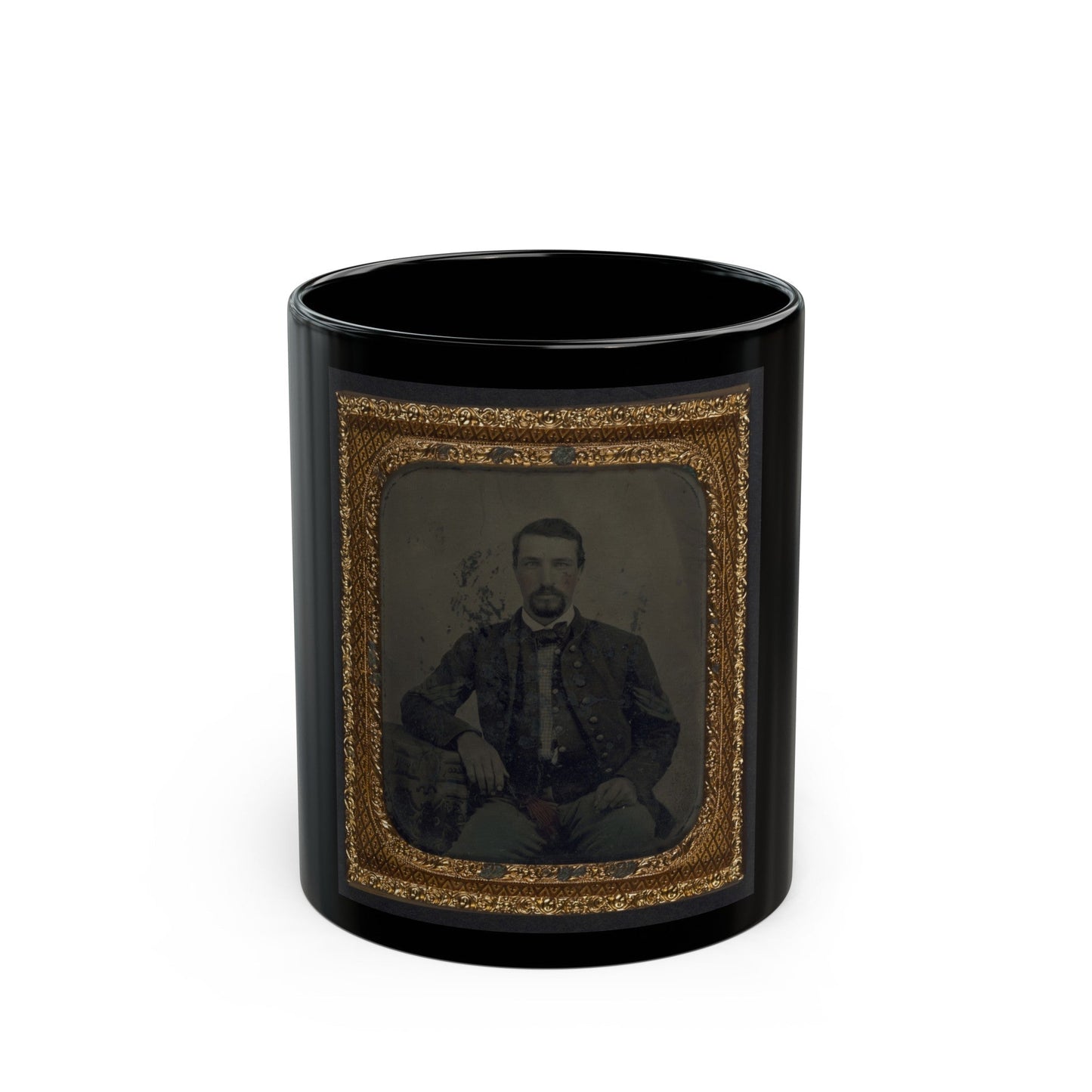 Sergeant B. F. Smith Of Company B, 52nd Virginia Infantry Regiment, And Company F, 1st Virginia Cavalry Regiment (U.S. Civil War) Black Coffee Mug-11oz-The Sticker Space