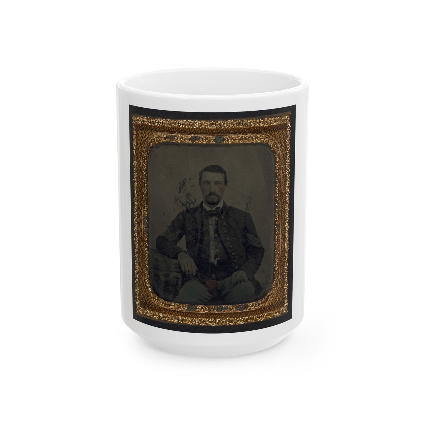 Sergeant B. F. Smith Of Company B, 52nd Virginia Infantry Regiment, And Company F, 1st Virginia Cavalry Regiment (U.S. Civil War) White Coffee Mug-15oz-The Sticker Space