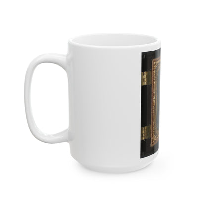 Sergeant William T. Biedler, 16 Years Old, Of Company C, Mosby's Virginia Cavalry Regiment With Flintlock Musket (U.S. Civil War) White Coffee Mug-The Sticker Space