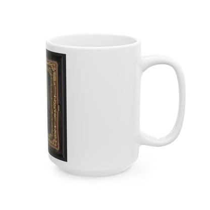 Sergeant William T. Biedler, 16 Years Old, Of Company C, Mosby's Virginia Cavalry Regiment With Flintlock Musket (U.S. Civil War) White Coffee Mug-The Sticker Space