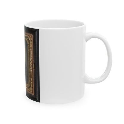 Sergeant William T. Biedler, 16 Years Old, Of Company C, Mosby's Virginia Cavalry Regiment With Flintlock Musket (U.S. Civil War) White Coffee Mug-The Sticker Space