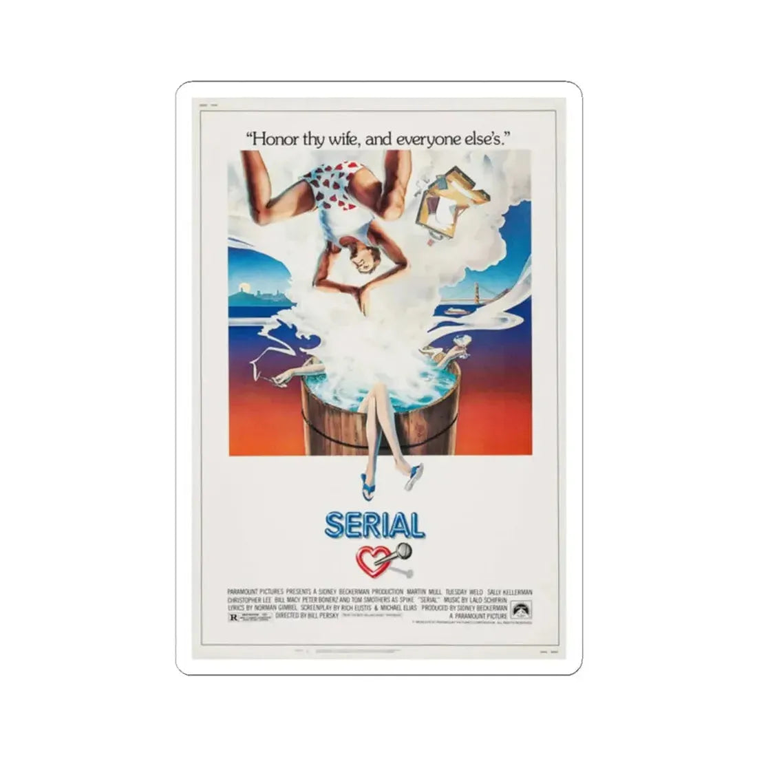 Serial 1980 Movie Poster - STICKER Vinyl Kiss-Cut Decal 2 Inch White - The Sticker Space