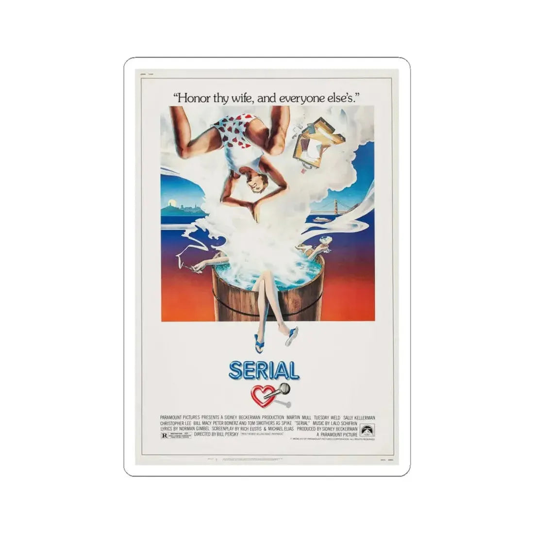 Serial 1980 Movie Poster - STICKER Vinyl Kiss-Cut Decal 6 Inch White - The Sticker Space