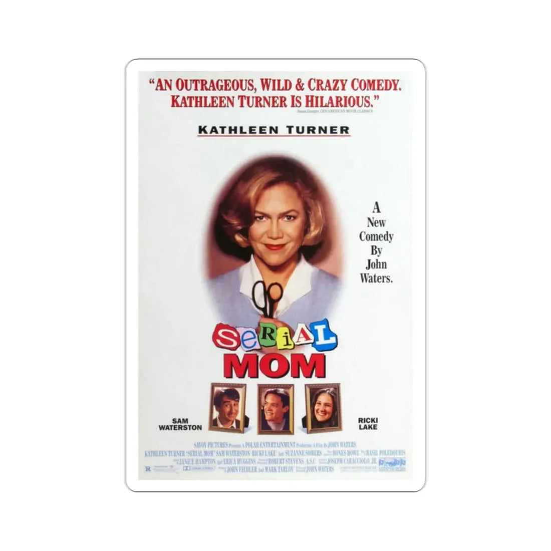 Serial Mom 1994 Movie Poster STICKER Vinyl Die-Cut Decal 2 Inch - The Sticker Space