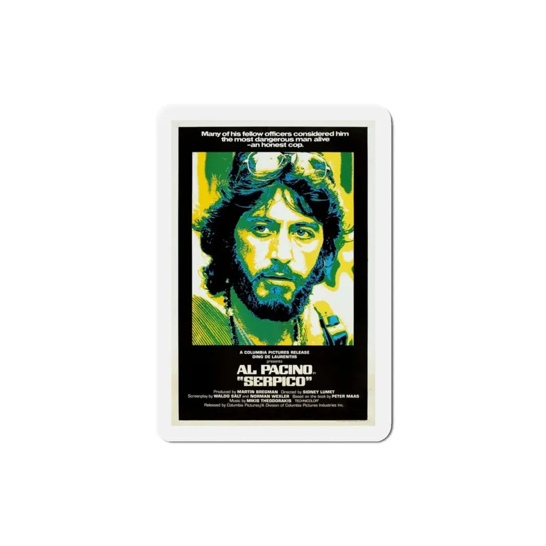 Serpico 1973 Movie Poster Refrigerator Magnet 3 Inch - The Sticker Space