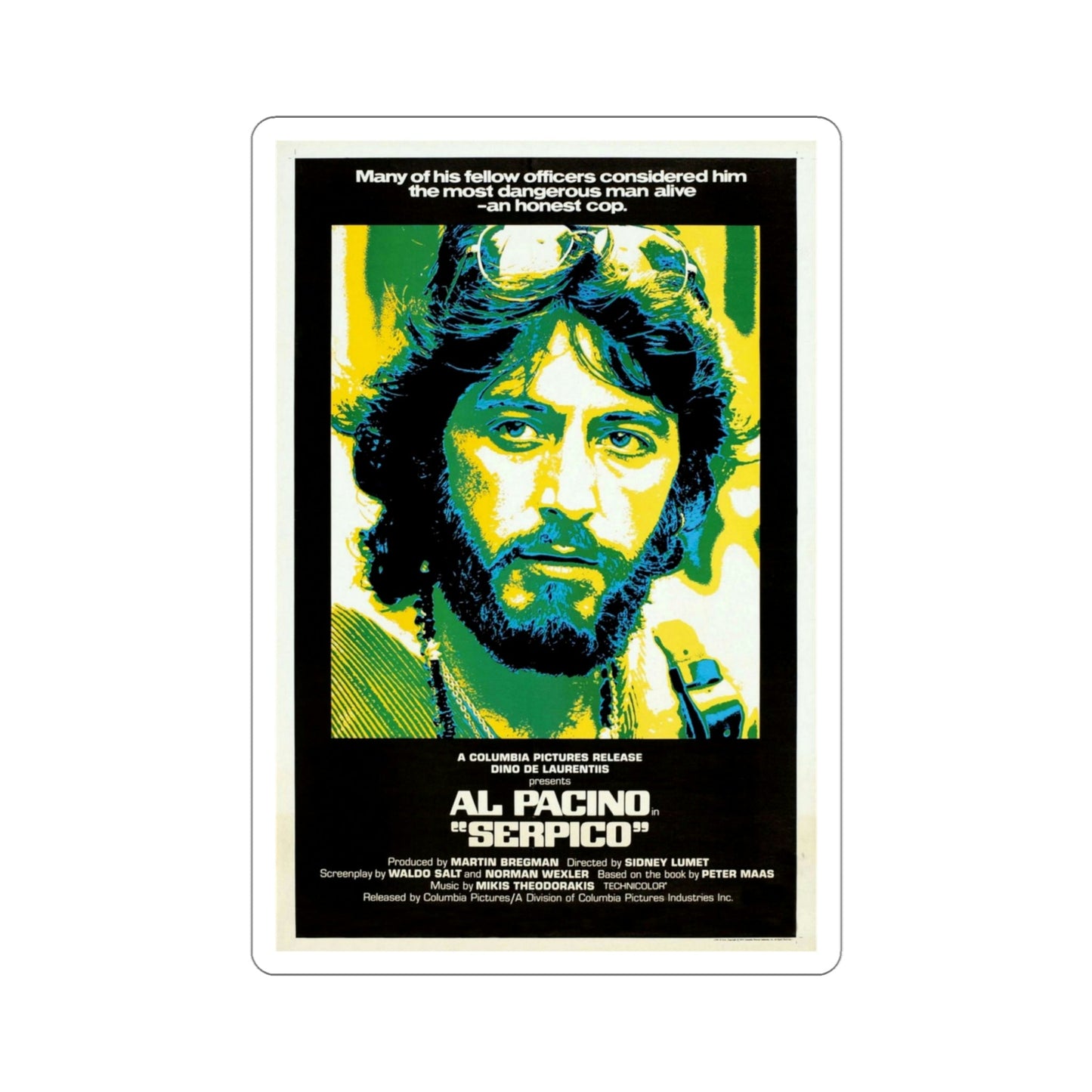 Serpico 1973 Movie Poster STICKER Vinyl Die-Cut Decal-4 Inch-The Sticker Space