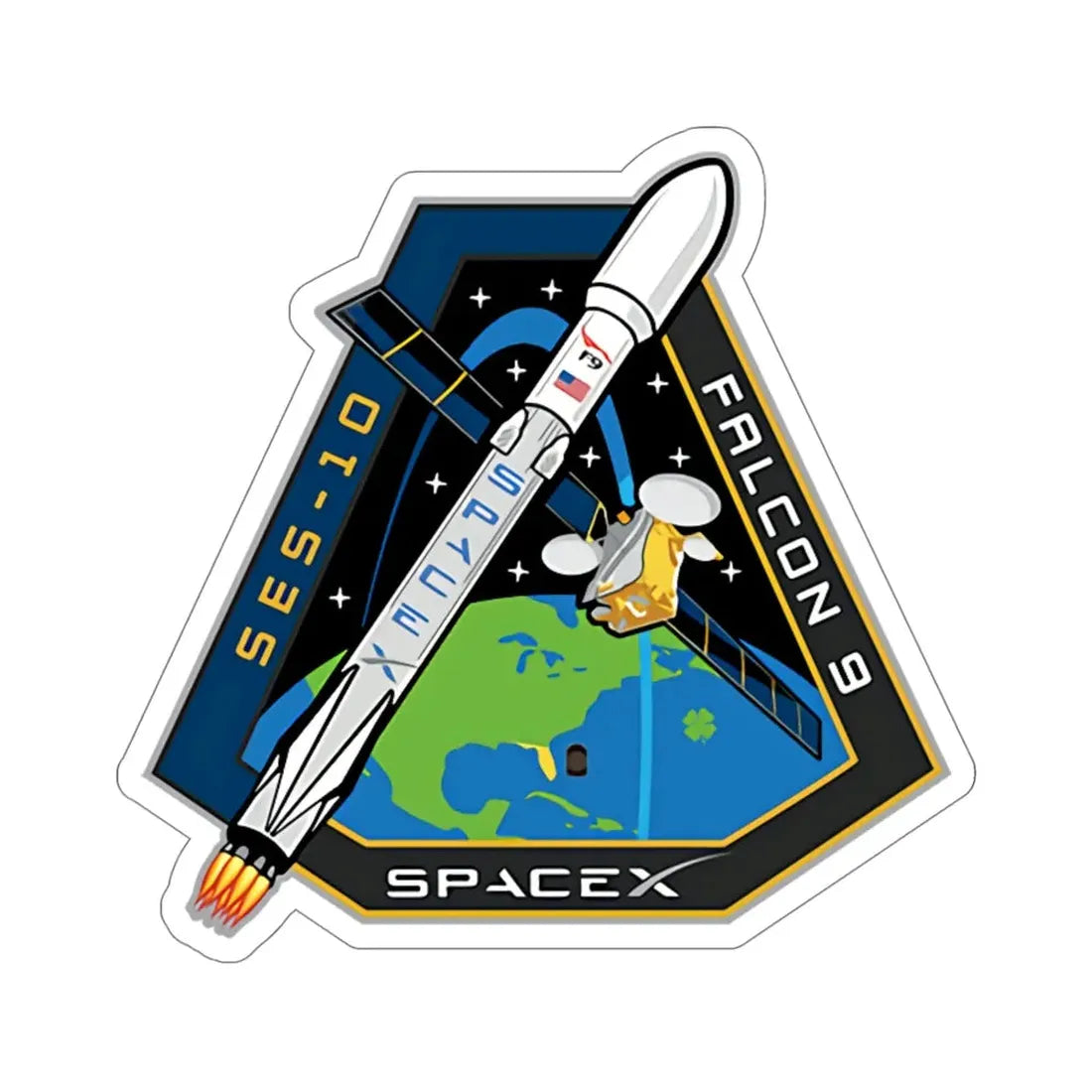 SES-10 (SpaceX) STICKER Vinyl Die-Cut Decal 6 Inch - The Sticker Space