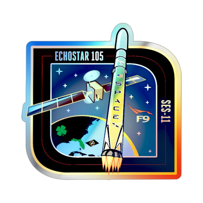 SES-11 (EchoStar 105) (SpaceX) Holographic STICKER Die-Cut Vinyl Decal-2 Inch-The Sticker Space