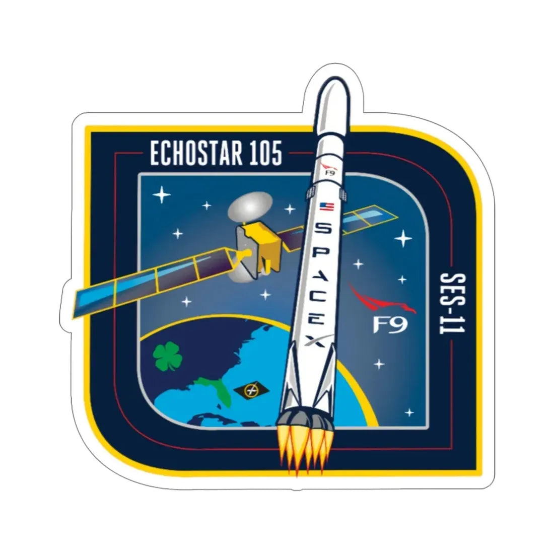 SES-11 (EchoStar 105) (SpaceX) STICKER Vinyl Die-Cut Decal 6 Inch - The Sticker Space