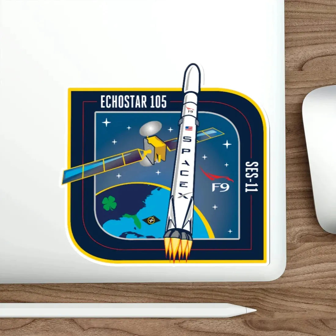 SES-11 (EchoStar 105) (SpaceX) STICKER Vinyl Die-Cut Decal - The Sticker Space