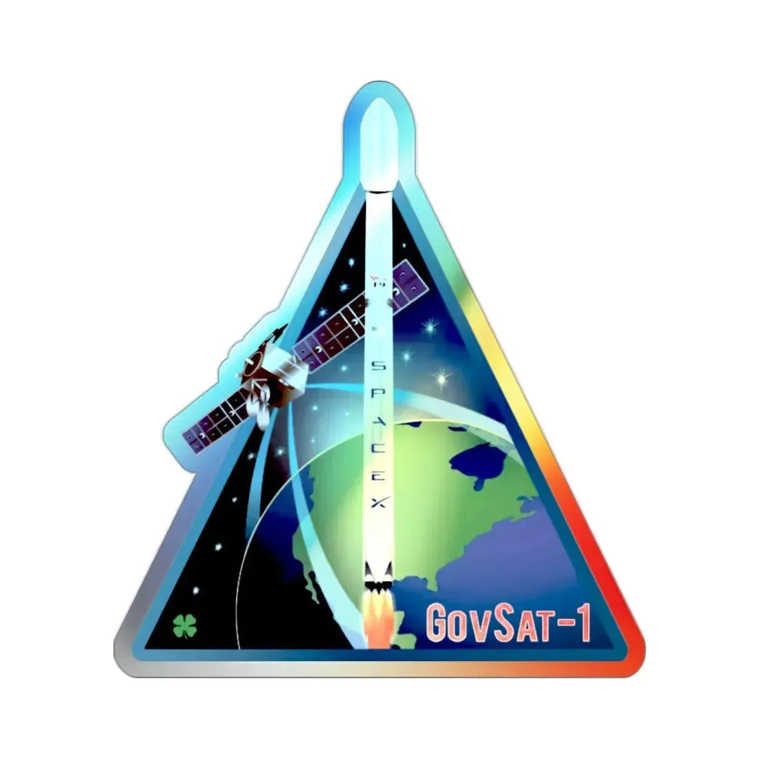 SES-16 (GovSat-1) (SpaceX) Holographic STICKER Die-Cut Vinyl Decal 2 Inch - The Sticker Space