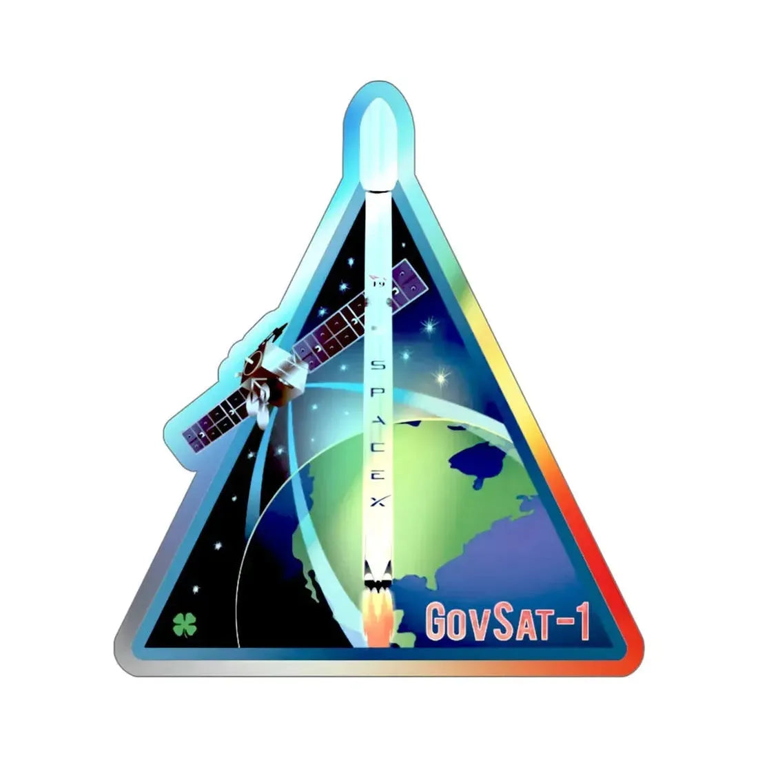 SES-16 (GovSat-1) (SpaceX) Holographic STICKER Die-Cut Vinyl Decal 5 Inch - The Sticker Space
