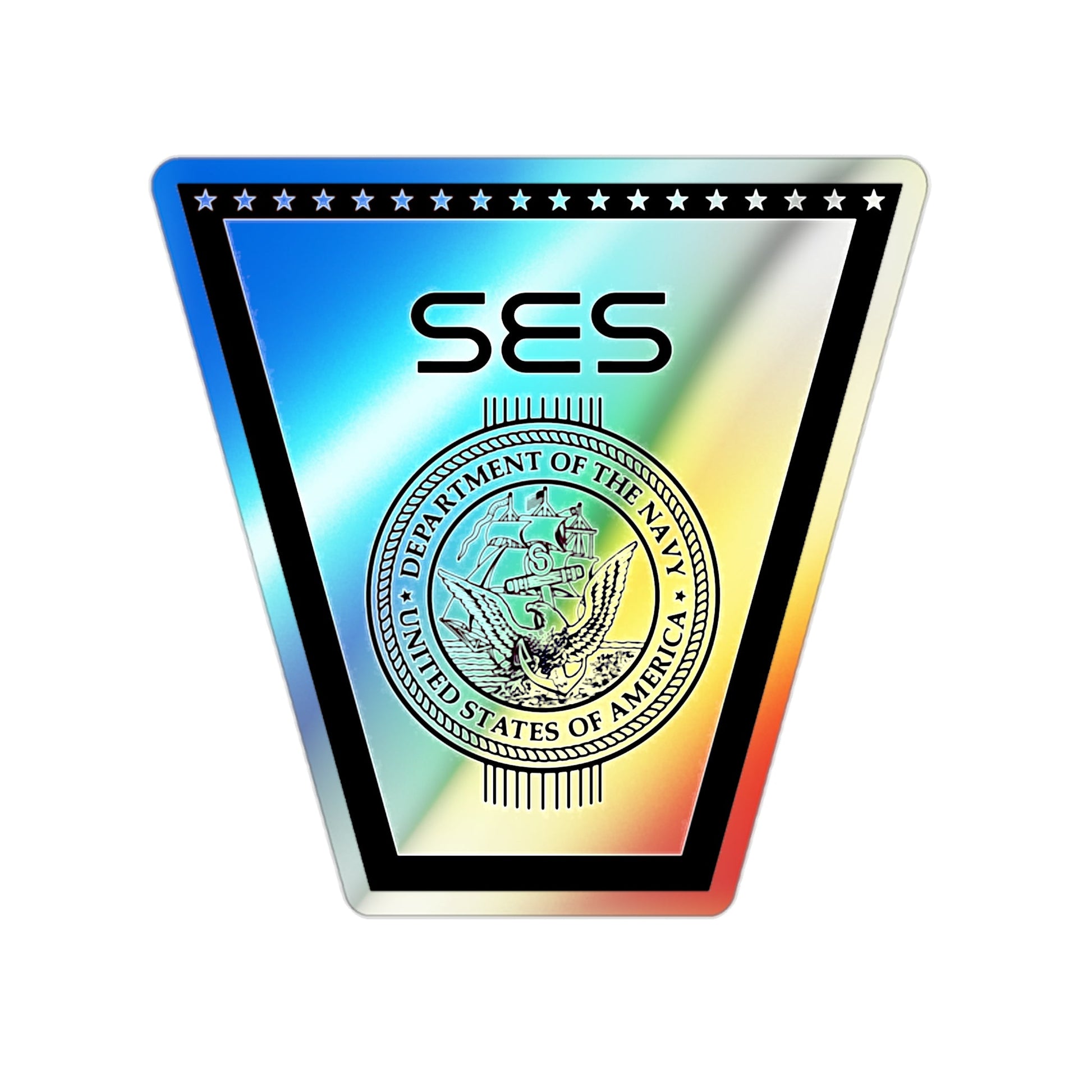 SES (U.S. Navy) Holographic STICKER Die-Cut Vinyl Decal-2 Inch-The Sticker Space