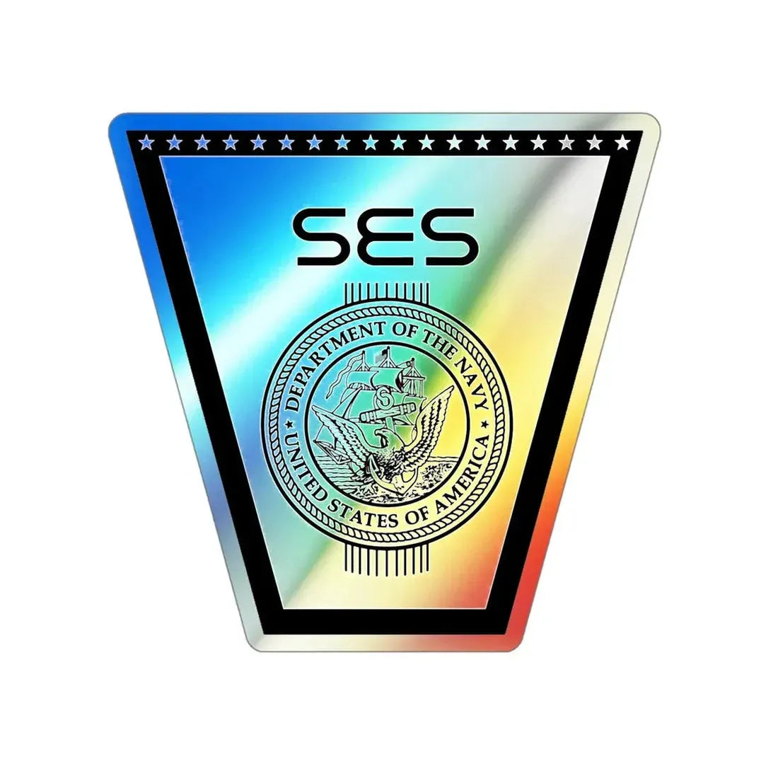 SES (U.S. Navy) Holographic STICKER Die-Cut Vinyl Decal 4 Inch Holographic - The Sticker Space