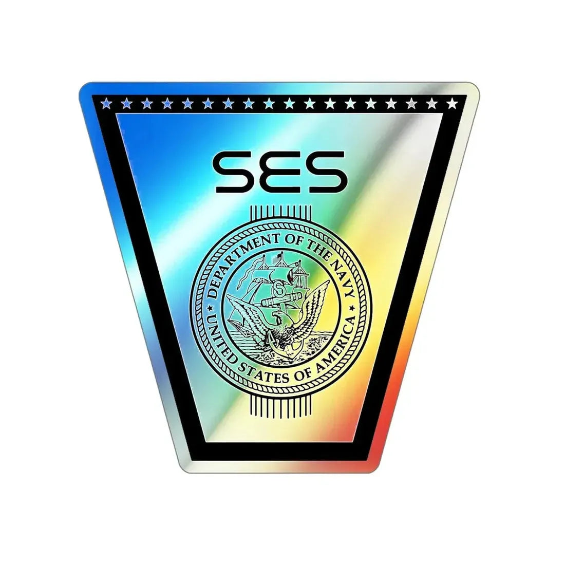 SES (U.S. Navy) Holographic STICKER Die-Cut Vinyl Decal 5 Inch Holographic - The Sticker Space