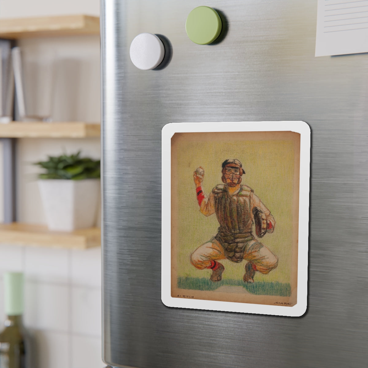 Set of five story illustrations (4) (Magazine Illustration) Refrigerator Magnet-The Sticker Space