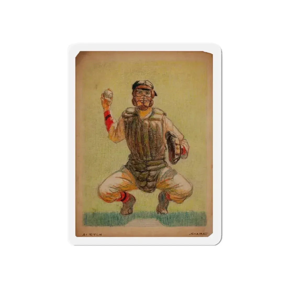 Set of five story illustrations (4) (Magazine Illustration) Refrigerator Magnet 3 Inch Die-Cut - The Sticker Space