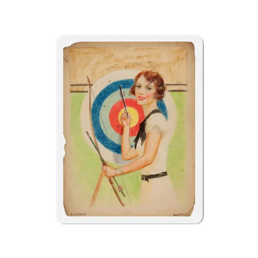 Set of five story illustrations (5) (Magazine Illustration) Refrigerator Magnet 2 Inch Die-Cut - The Sticker Space