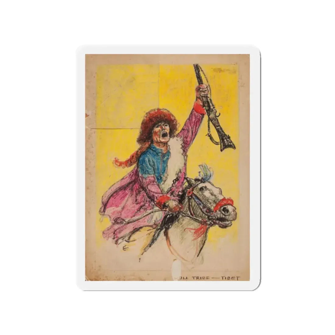 Set of six story illustrations (1) (Magazine Illustration) Refrigerator Magnet 2 Inch Die-Cut - The Sticker Space