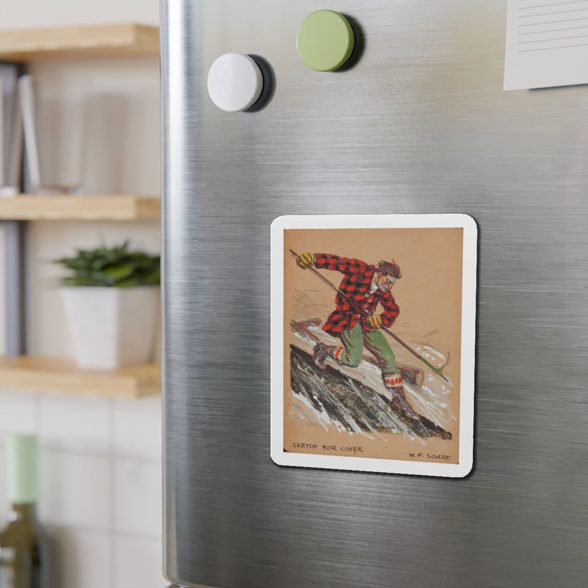 Set of six story illustrations (5) (Magazine Illustration) Refrigerator Magnet-The Sticker Space