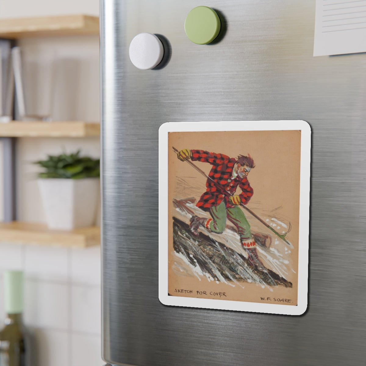 Set of six story illustrations (5) (Magazine Illustration) Refrigerator Magnet-The Sticker Space