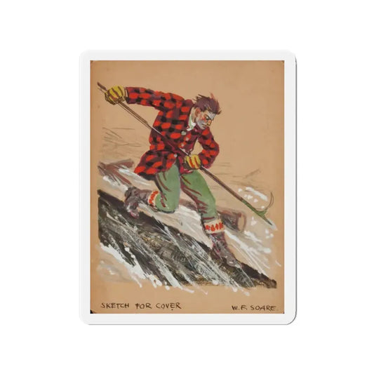 Set of six story illustrations (5) (Magazine Illustration) Refrigerator Magnet 2 Inch Die-Cut - The Sticker Space