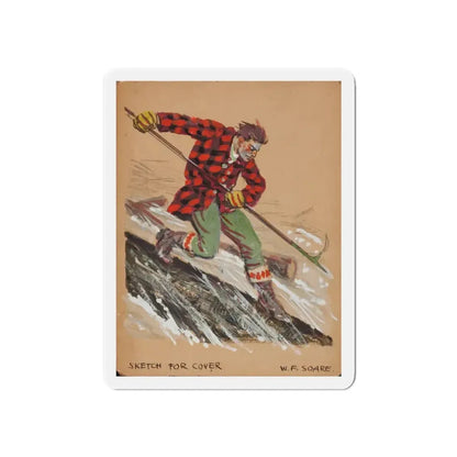 Set of six story illustrations (5) (Magazine Illustration) Refrigerator Magnet 3 Inch Die-Cut - The Sticker Space