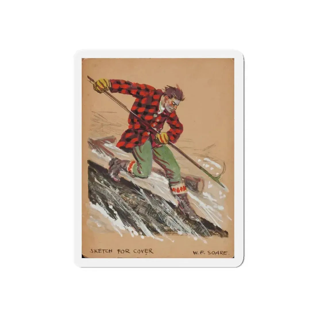 Set of six story illustrations (5) (Magazine Illustration) Refrigerator Magnet 4 Inch Die-Cut - The Sticker Space