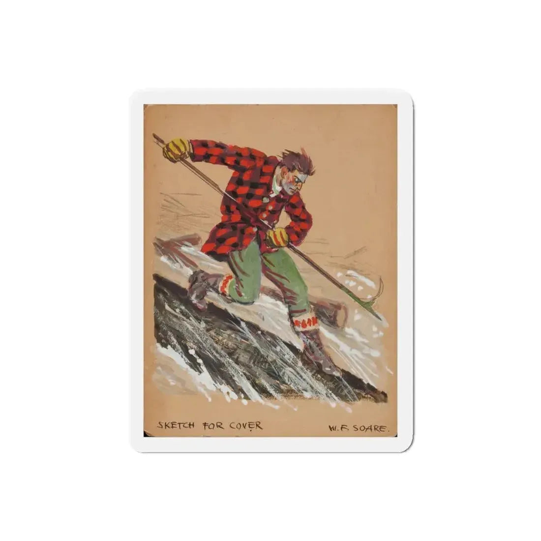 Set of six story illustrations (5) (Magazine Illustration) Refrigerator Magnet 6 Inch Die-Cut - The Sticker Space