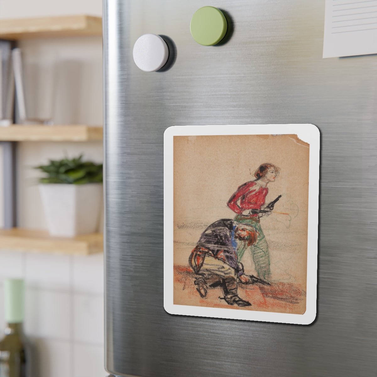 Set of six story illustrations (6) (Magazine Illustration) Refrigerator Magnet-The Sticker Space