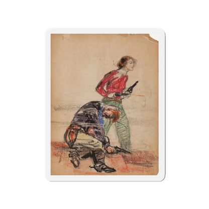 Set of six story illustrations (6) (Magazine Illustration) Refrigerator Magnet 2 Inch Die-Cut - The Sticker Space