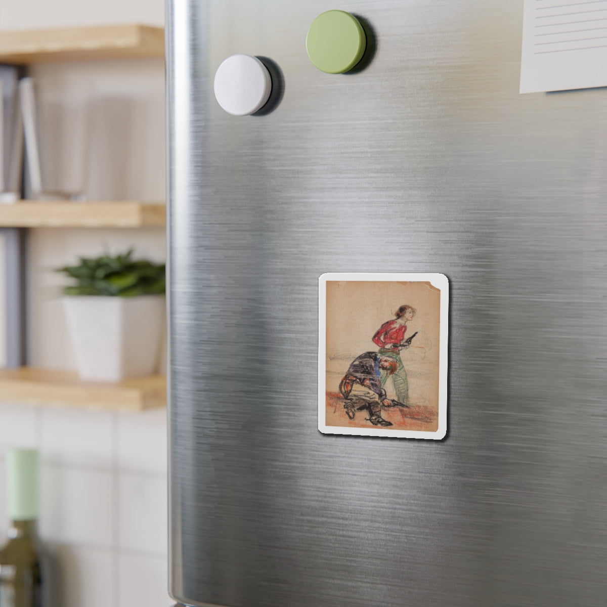 Set of six story illustrations (6) (Magazine Illustration) Refrigerator Magnet-The Sticker Space