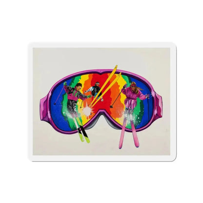 Set of three (1) ski advertisement posters (Magazine Illustration) Refrigerator Magnet 2 Inch Die-Cut - The Sticker Space