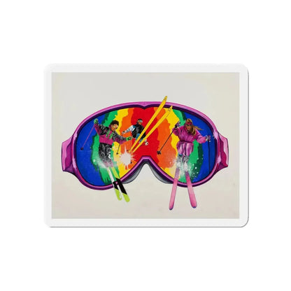 Set of three (1) ski advertisement posters (Magazine Illustration) Refrigerator Magnet 3 Inch Die-Cut - The Sticker Space