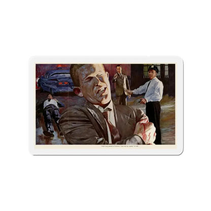 Set Up For Murder, 1959 (Magazine Illustration) Refrigerator Magnet 2 Inch Die-Cut - The Sticker Space